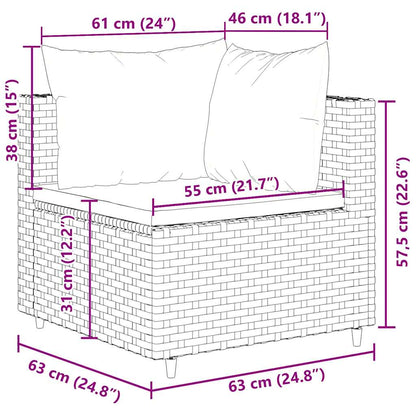 Set Divani da Giardino 7 pz con Cuscini in Polyrattan Marrone | homemem39