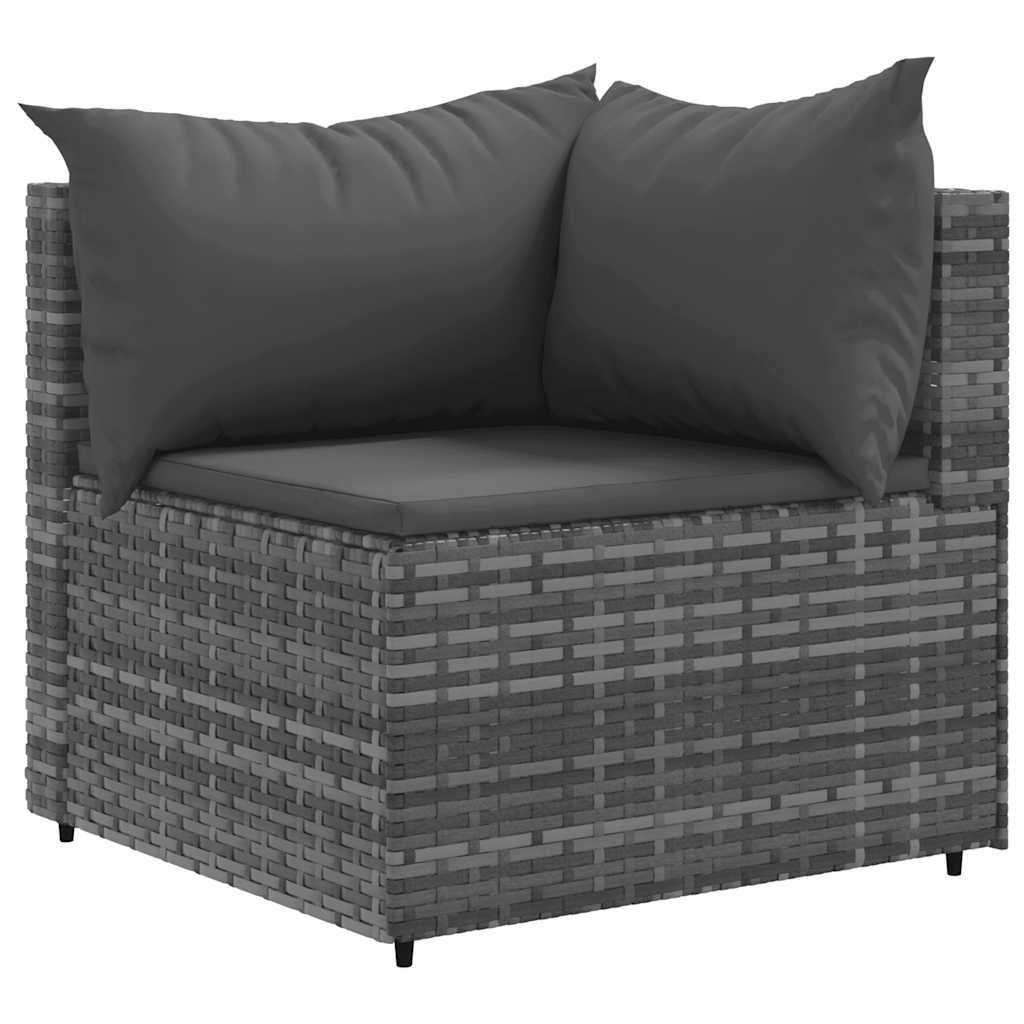 Set Divani da Giardino 5 pz con Cuscini in Polyrattan Grigio | homemem39