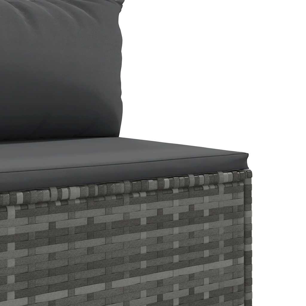 Set Divani da Giardino 5 pz con Cuscini in Polyrattan Grigio | homemem39