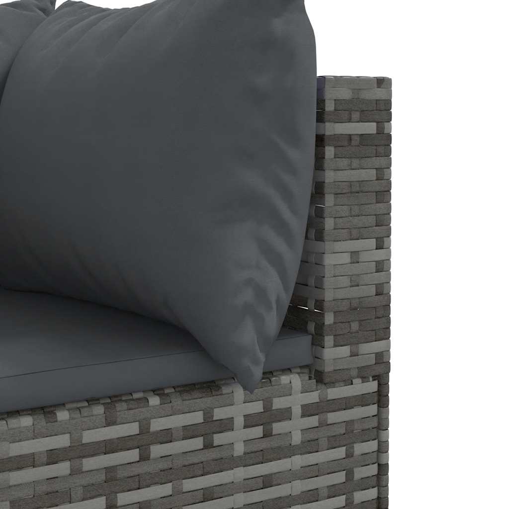 Set Divani da Giardino 5 pz con Cuscini in Polyrattan Grigio | homemem39