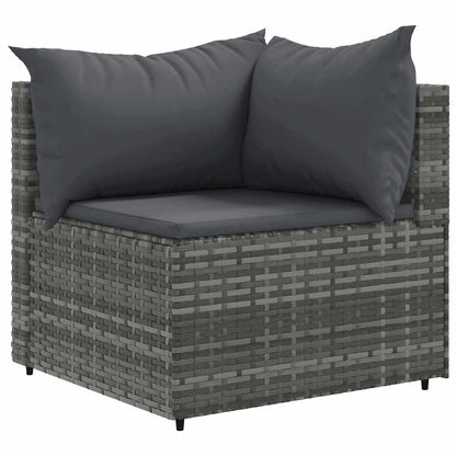 Set Divani da Giardino 5 pz con Cuscini in Polyrattan Grigio | homemem39