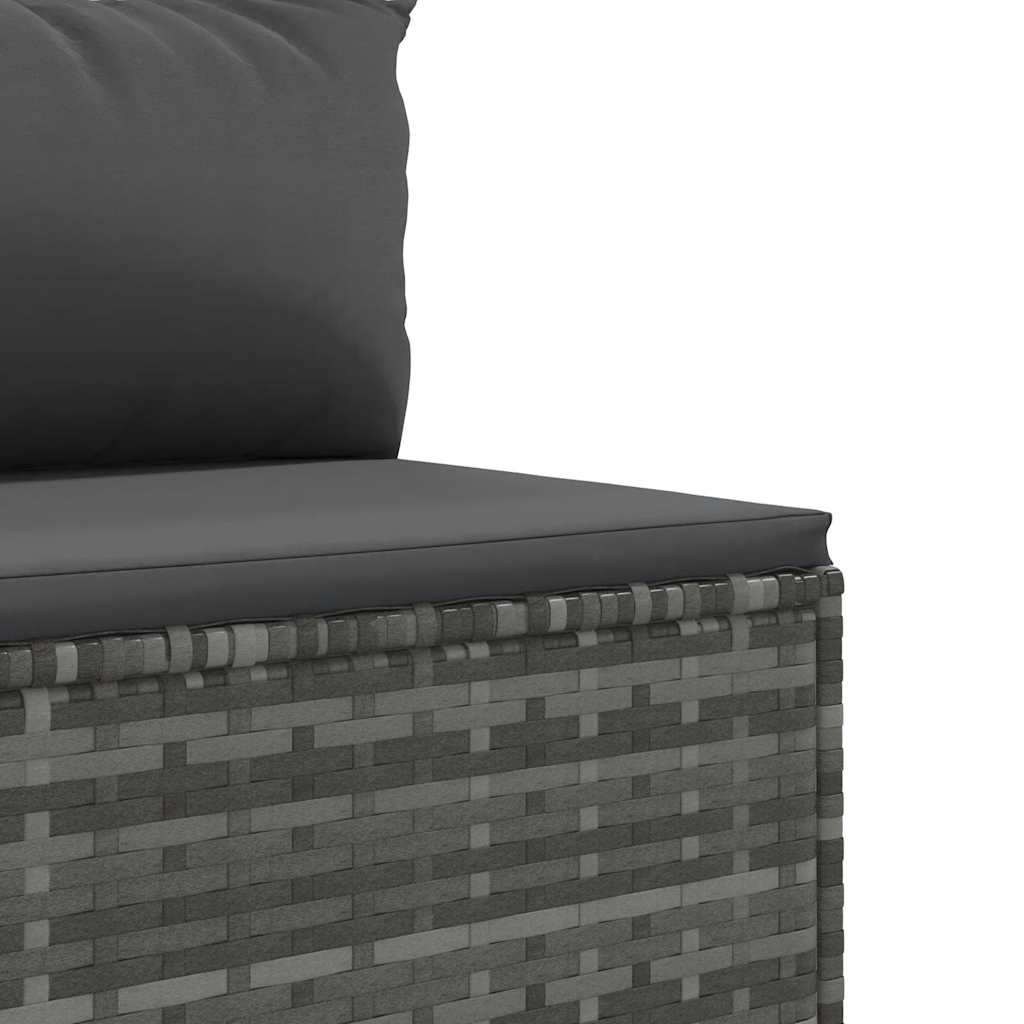 Set Divani da Giardino 6 pz con Cuscini in Polyrattan Grigio | homemem39