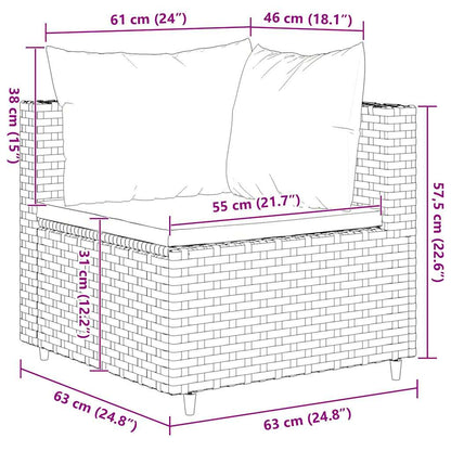 Set Mobili da Giardino 6pz con Cuscini in Polyrattan Marrone - homemem39