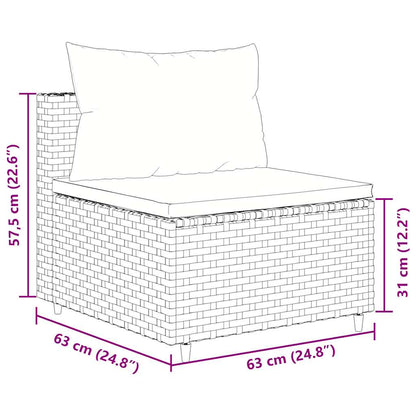 Set Divani da Giardino 6 pz con Cuscini in Polyrattan Grigio | homemem39