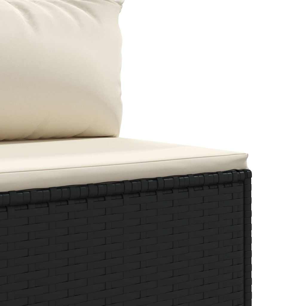 Set Salotto da Giardino con Cuscini 7pz Nero Polyrattan | homemem39