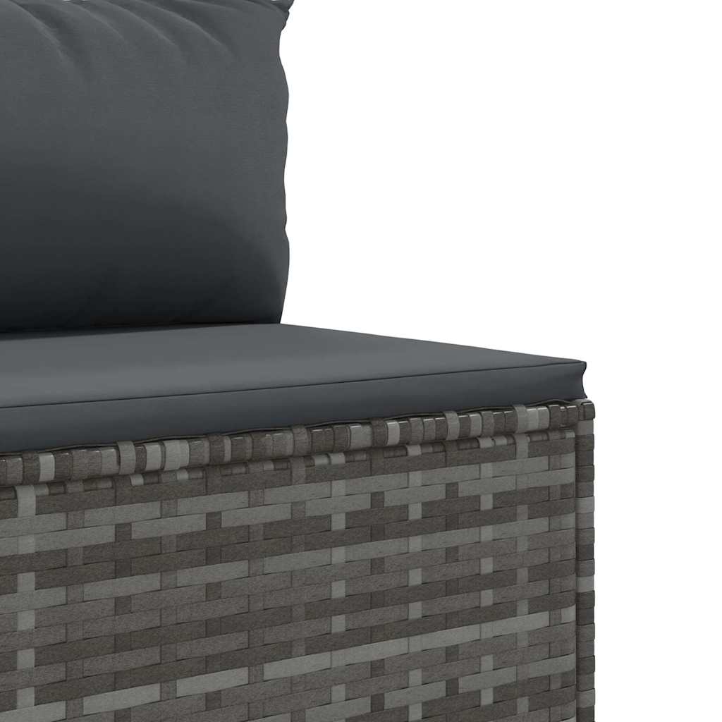 Set Divani da Giardino 6 pz con Cuscini in Polyrattan Grigio | homemem39