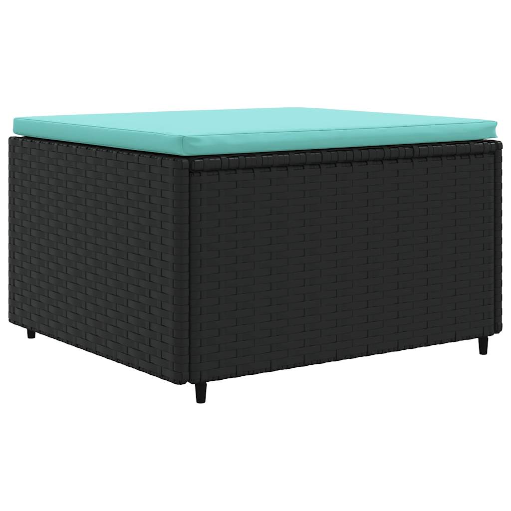 Set Mobili da Giardino 6 pz con Cuscini in Polyrattan Nero | homemem39