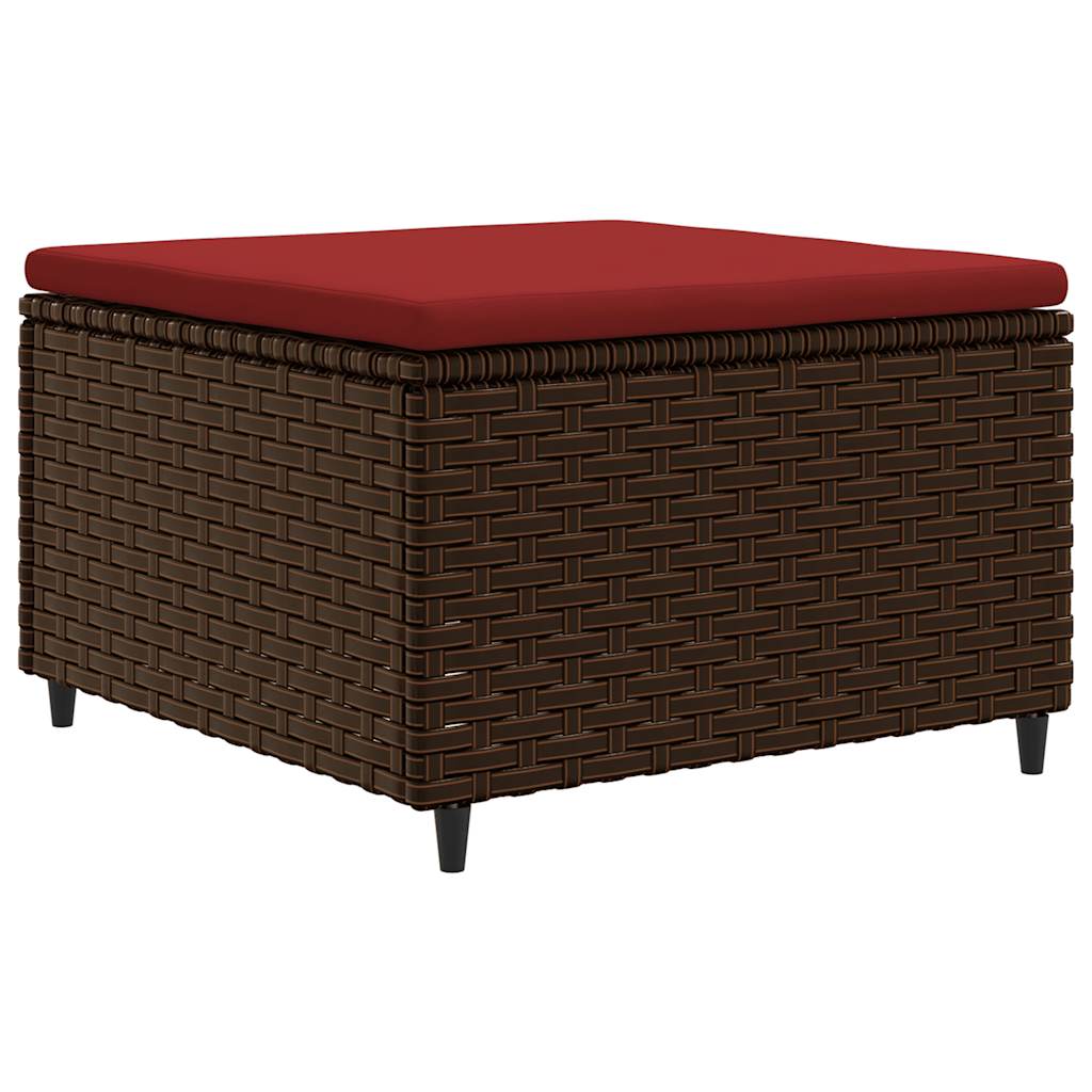 Set Mobili da Giardino 6pz con Cuscini in Polyrattan Marrone - homemem39