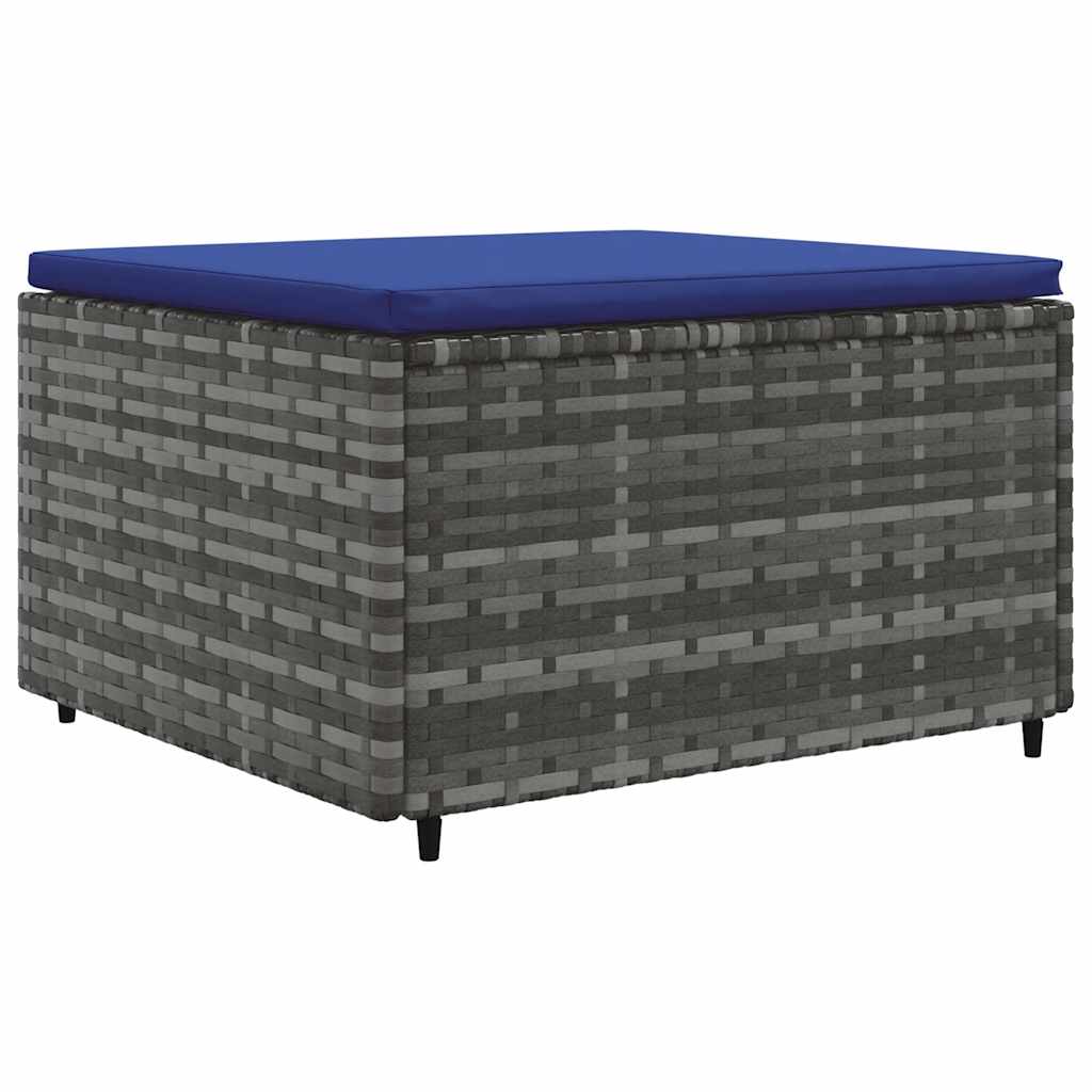 Set Divani da Giardino 7 pz con Cuscini in Polyrattan Grigio | homemem39