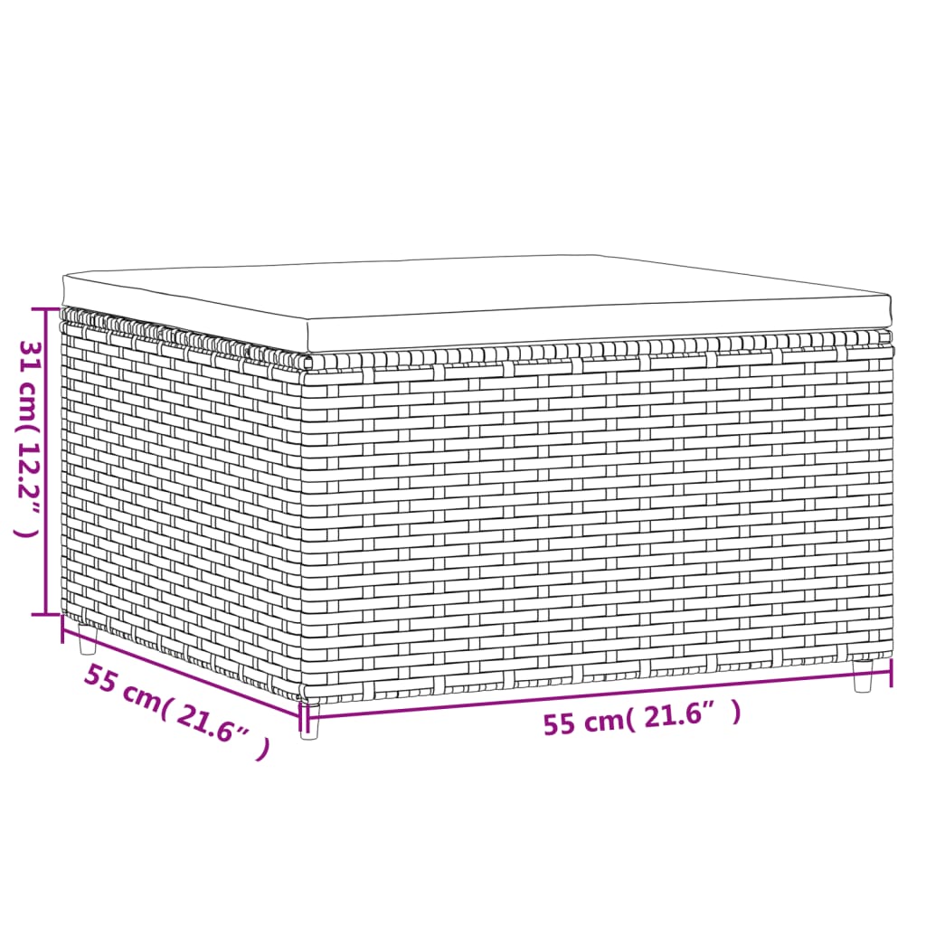 Set Divani da Giardino 7 pz con Cuscini in Polyrattan Grigio