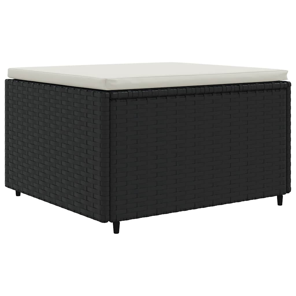 Set Mobili da Giardino con Cuscini 8 pz Nero in Polyrattan | homemem39