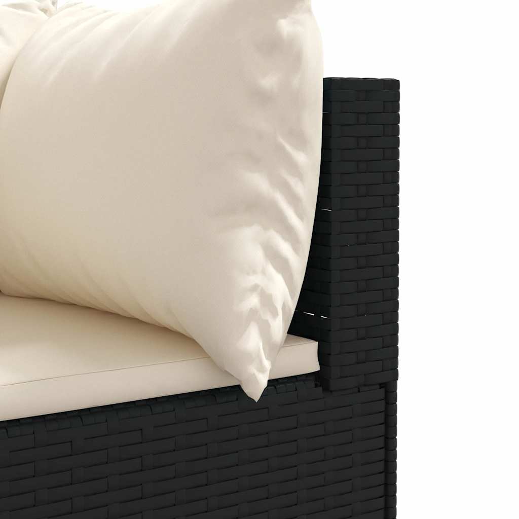 Set Mobili da Giardino con Cuscini 8 pz Nero in Polyrattan | homemem39