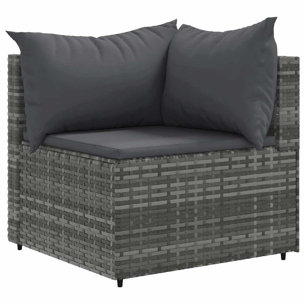 Set Divani da Giardino 8 pz con Cuscini in Polyrattan Grigio - homemem39