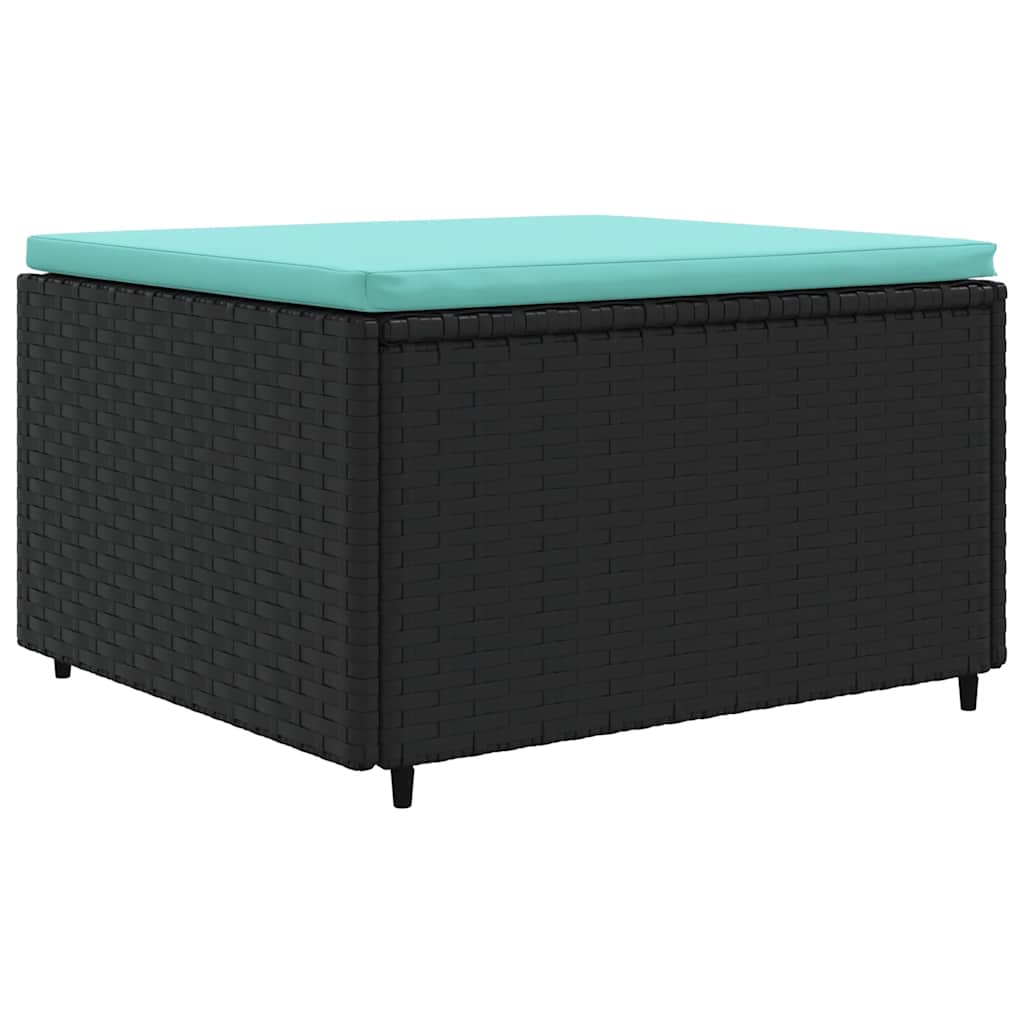 Set Mobili da Giardino con Cuscini 8 pz Nero in Polyrattan - homemem39