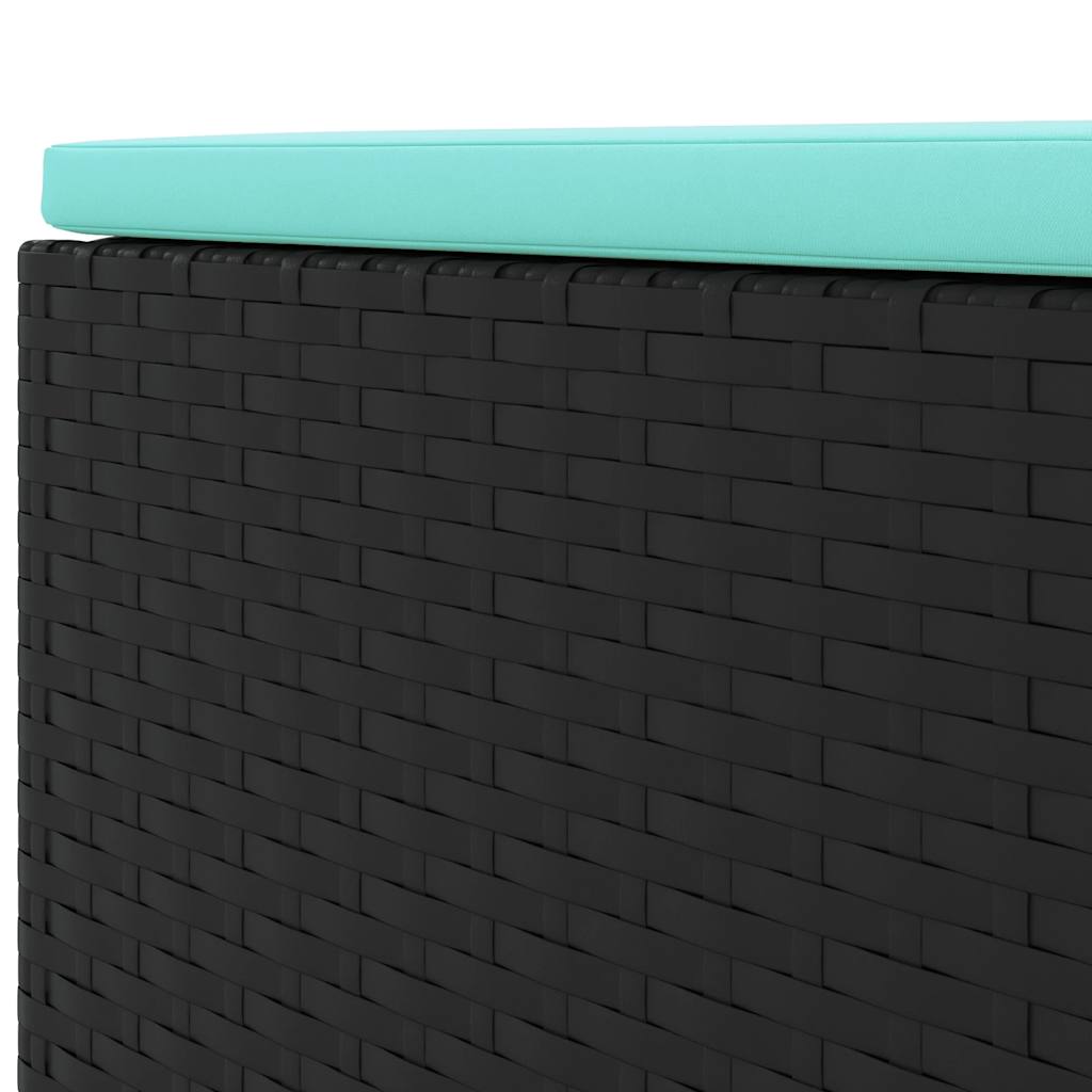 Set Mobili da Giardino con Cuscini 8 pz Nero in Polyrattan - homemem39