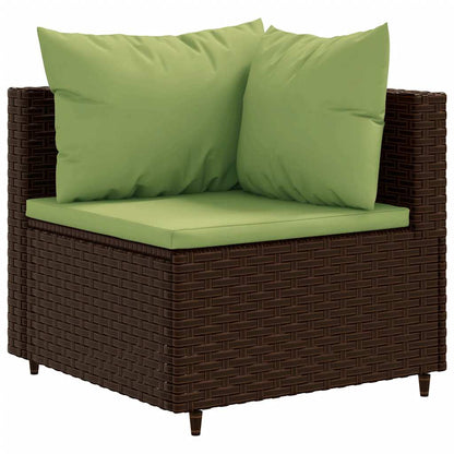 Set Divani da Giardino 8 pz con Cuscini in Polyrattan Marrone | homemem39