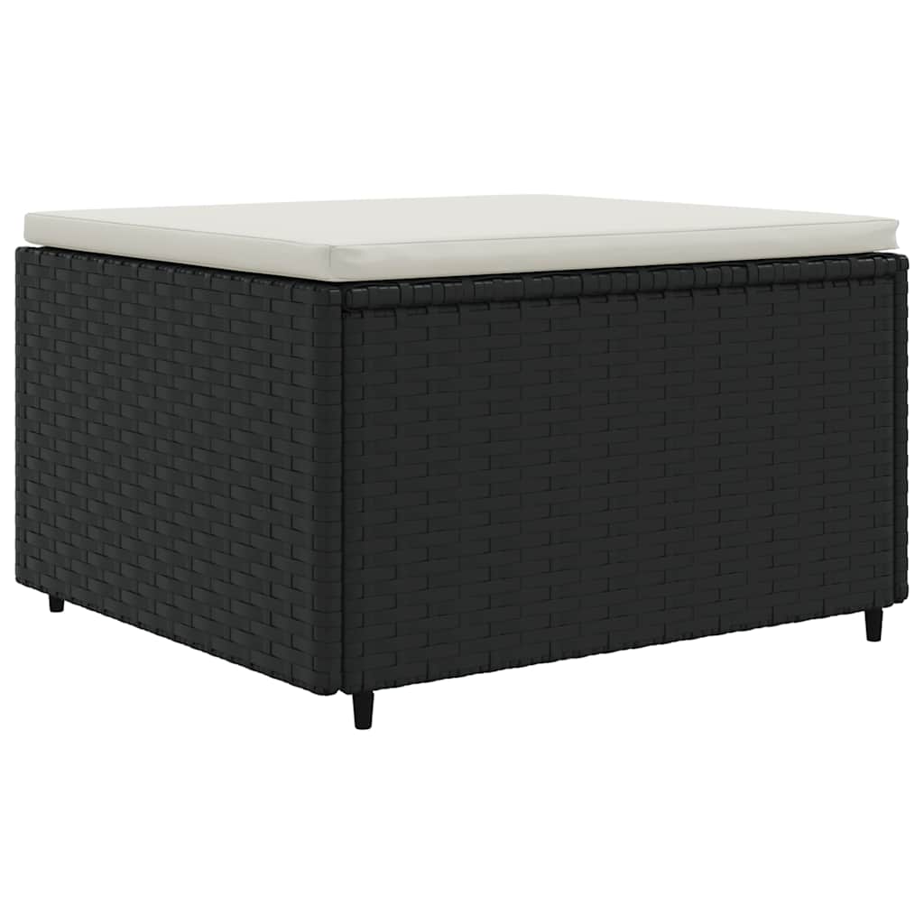 Set Mobili da Giardino 6 pz con Cuscini in Polyrattan Nero | homemem39