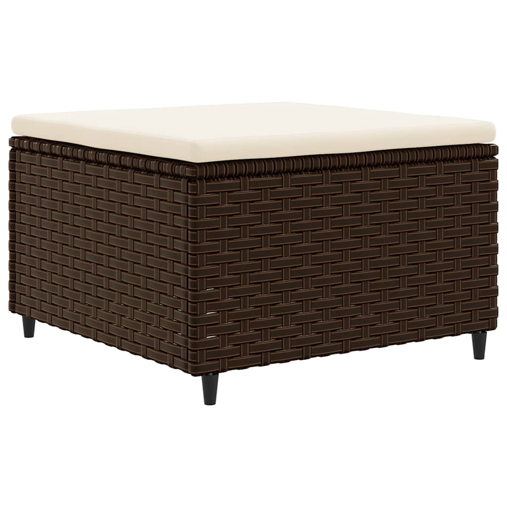 Set Mobili da Giardino 6pz con Cuscini in Polyrattan Marrone | homemem39