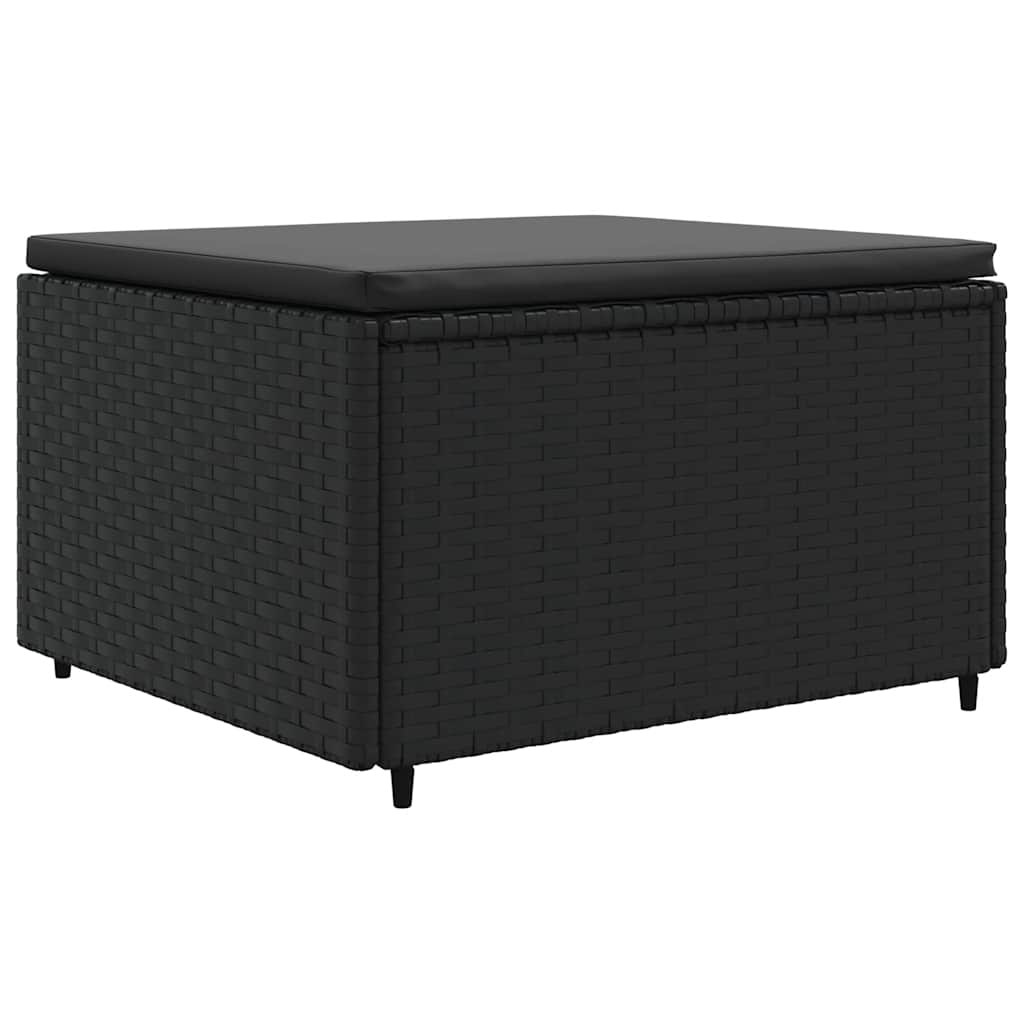 Set Mobili da Giardino 6 pz con Cuscini in Polyrattan Nero - homemem39