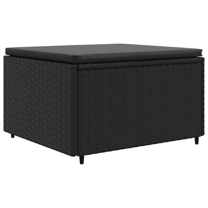 Set Mobili da Giardino 6 pz con Cuscini in Polyrattan Nero - homemem39