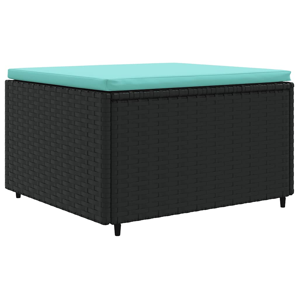 Set Mobili da Giardino 6 pz con Cuscini in Polyrattan Nero - homemem39