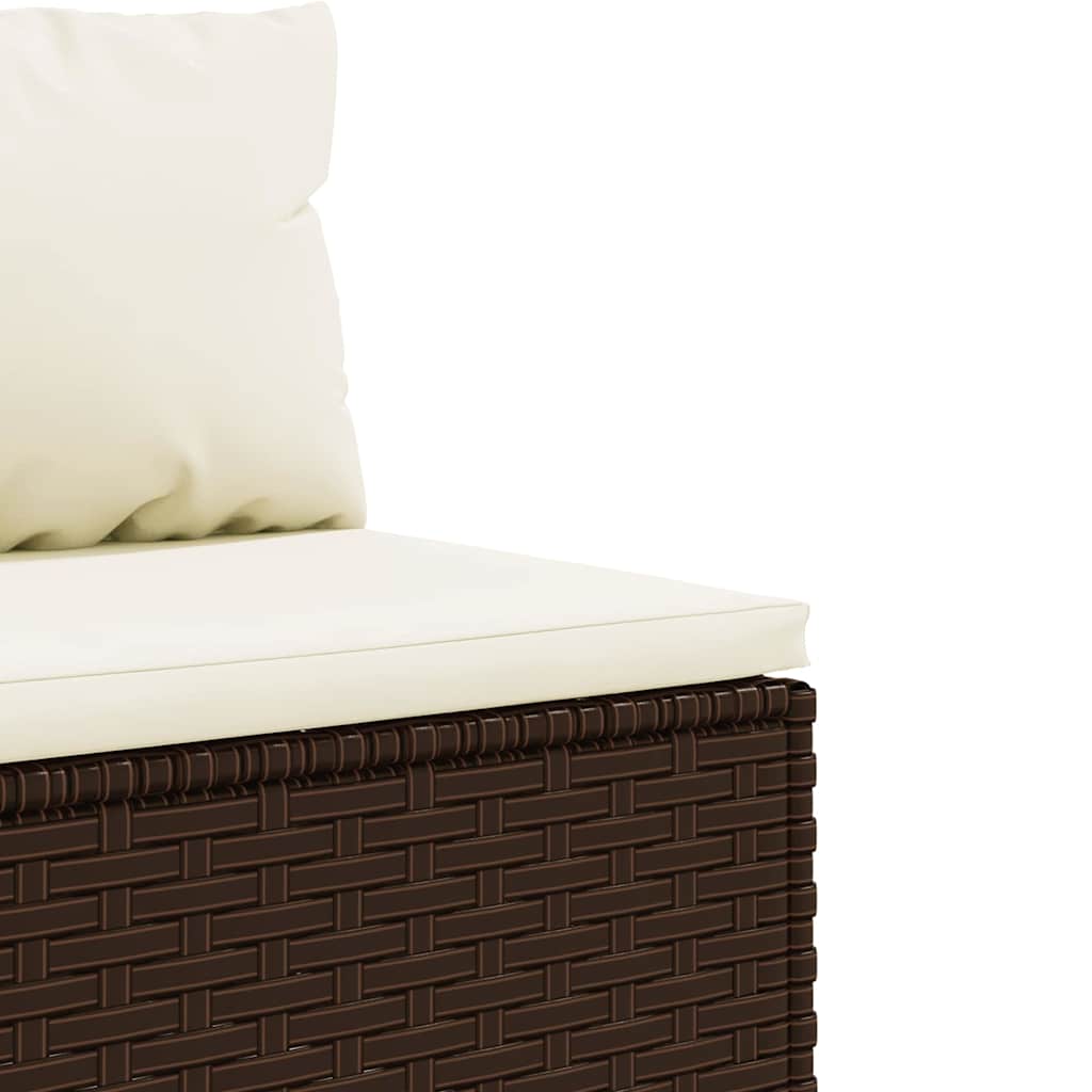 Set Mobili da Giardino 6pz con Cuscini in Polyrattan Marrone