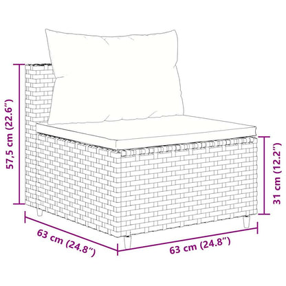 Set Mobili da Giardino 6pz con Cuscini in Polyrattan Marrone