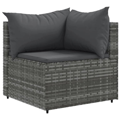 Set Divani da Giardino 11 pz con Cuscini in Polyrattan Grigio | homemem39