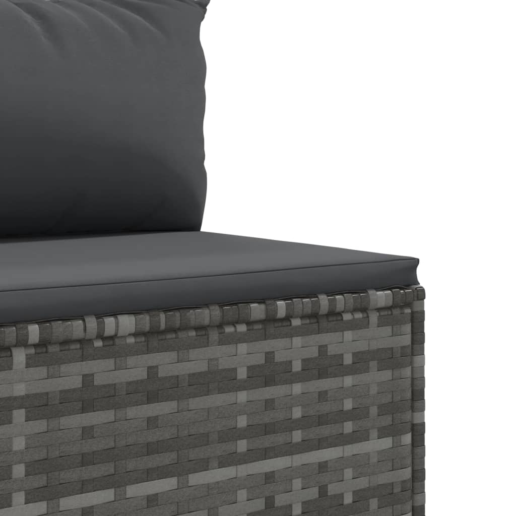 Set Divani da Giardino 11 pz con Cuscini in Polyrattan Grigio | homemem39