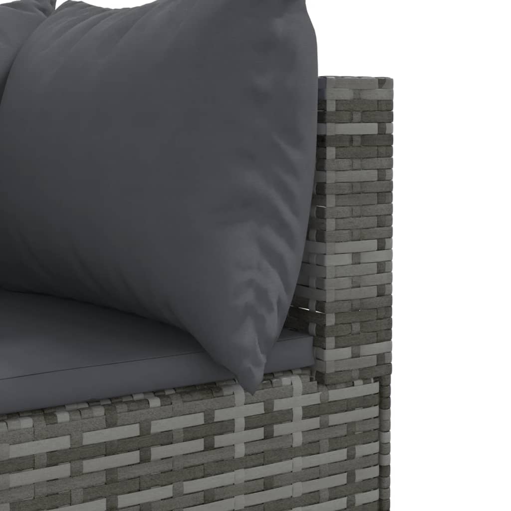 Set Divani da Giardino 11 pz con Cuscini in Polyrattan Grigio | homemem39