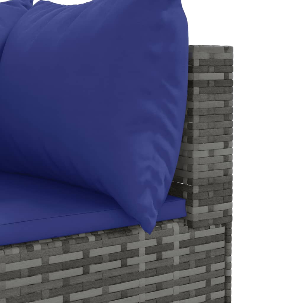 Set Divani da Giardino 11 pz con Cuscini in Polyrattan Grigio | homemem39