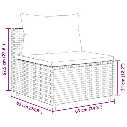 Set Divani da Giardino 9 pz con Cuscini Nero in Polyrattan | homemem39