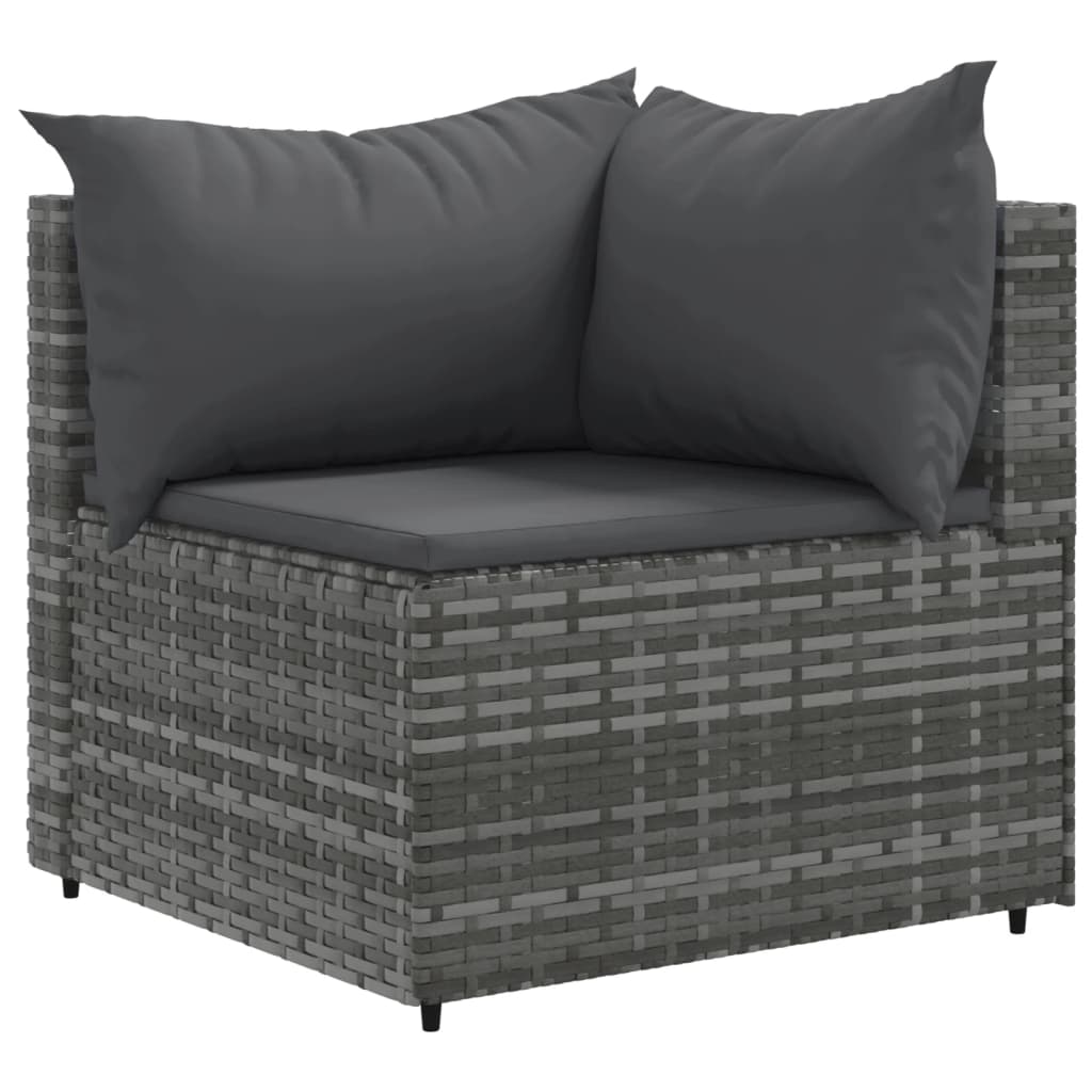 Set Divano da Giardino 10 pz con Cuscini Grigio in Polyrattan | homemem39