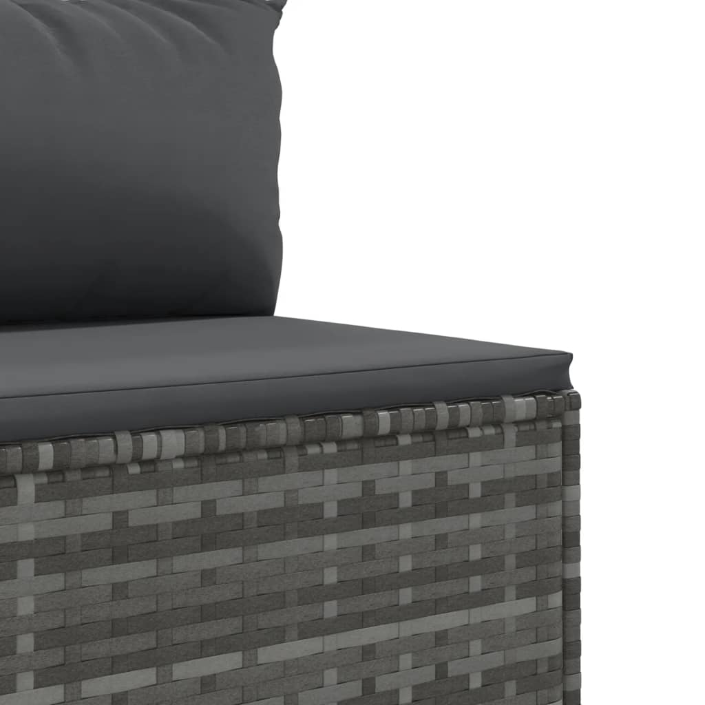 Set Divano da Giardino 10 pz con Cuscini Grigio in Polyrattan | homemem39