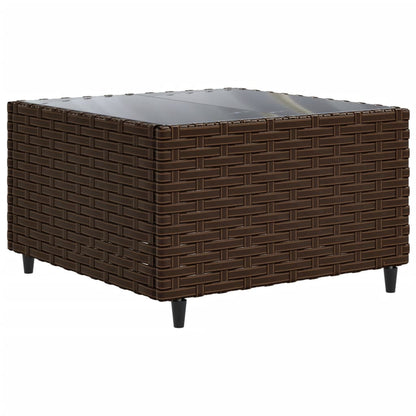 Set Divani da Giardino 10pz con Cuscini in Polyrattan Marrone