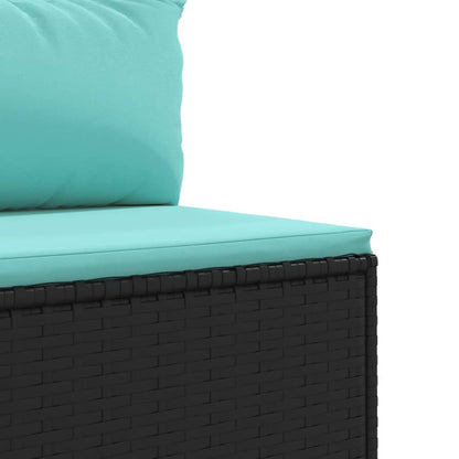 Set Divani da Giardino 11 pz con Cuscini in Polyrattan Nero | homemem39