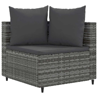 Set Divani da Giardino 4 pz con Cuscini in Polyrattan Grigio | homemem39