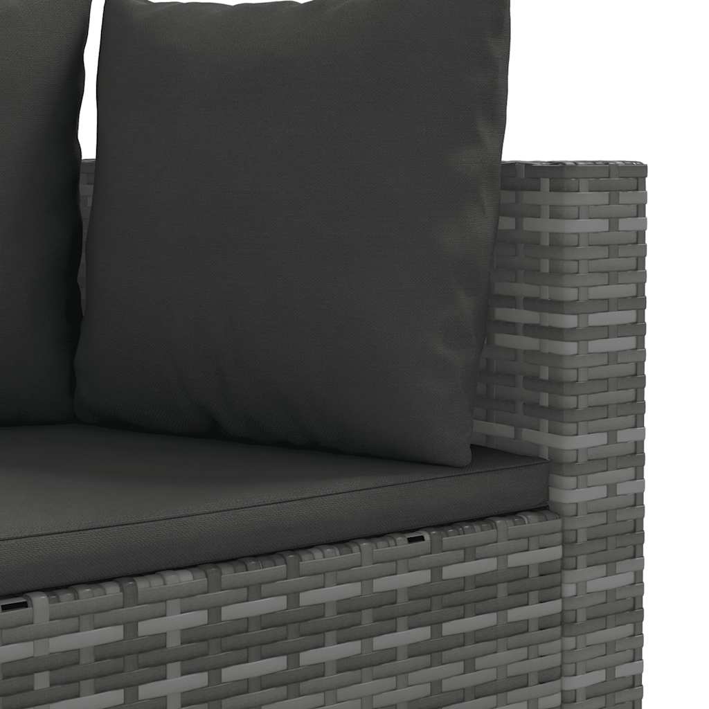 Set Divani da Giardino 4 pz con Cuscini in Polyrattan Grigio | homemem39