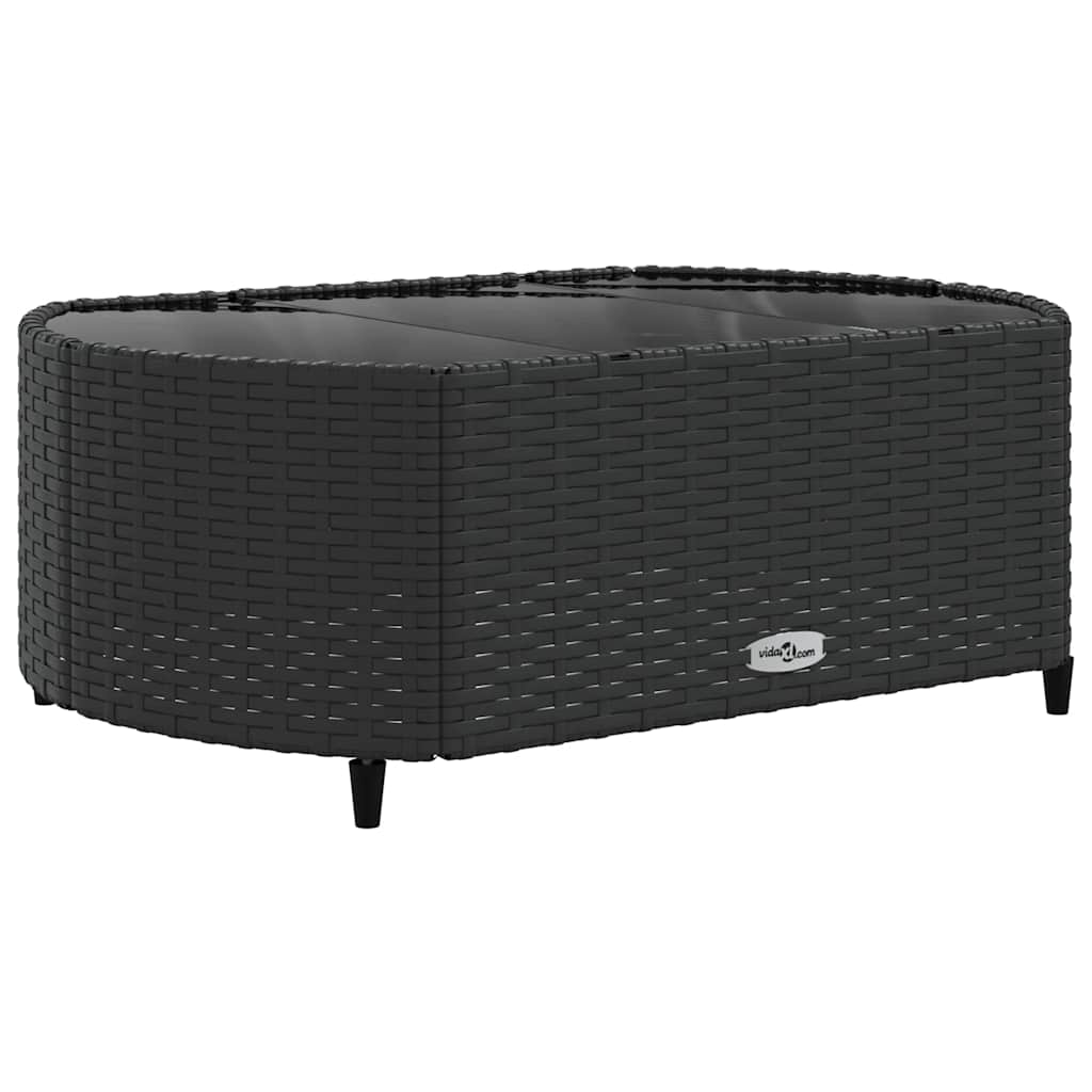 Set Divani da Giardino 4 pz con Cuscini Nero in Polyrattan - homemem39