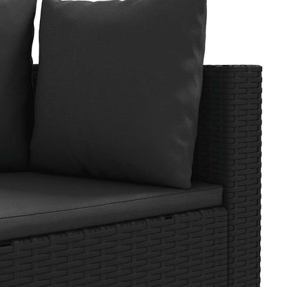 Set Divani da Giardino 4 pz con Cuscini Nero in Polyrattan - homemem39