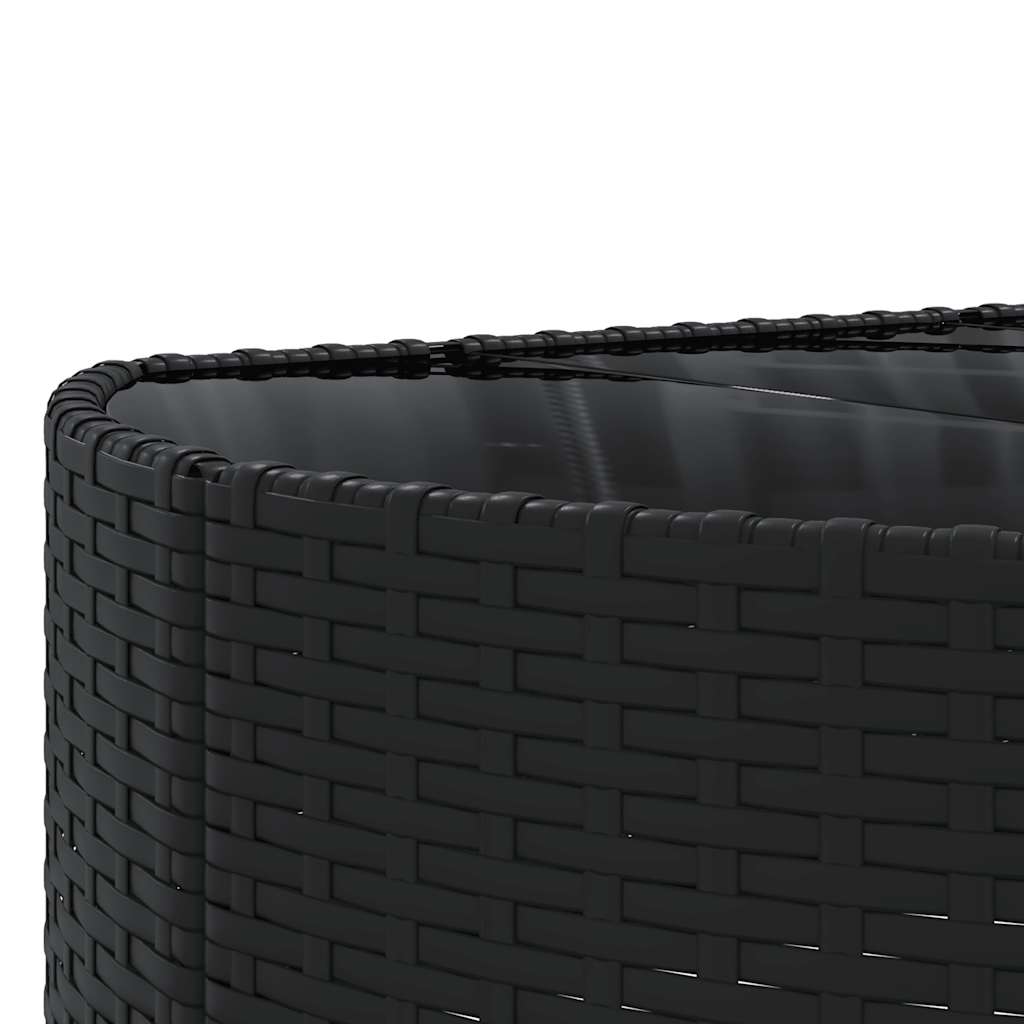 Set Divani da Giardino 4 pz con Cuscini Nero in Polyrattan - homemem39