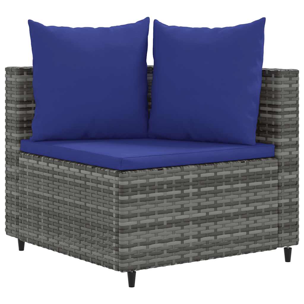 Set Divani da Giardino 4 pz con Cuscini in Polyrattan Grigio - homemem39