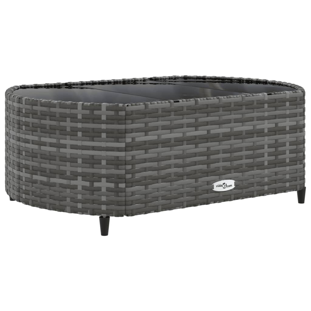 Set Divani da Giardino 4 pz con Cuscini in Polyrattan Grigio