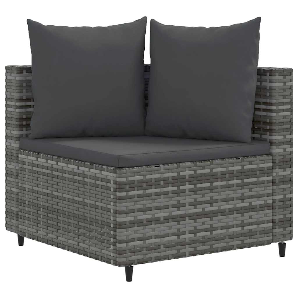 Set Divano da Giardino 5 pz con Cuscini Grigio in Polyrattan - homemem39