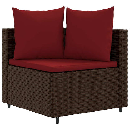 Set Divani da Giardino 7 pz con Cuscini Marrone in Polyrattan - homemem39