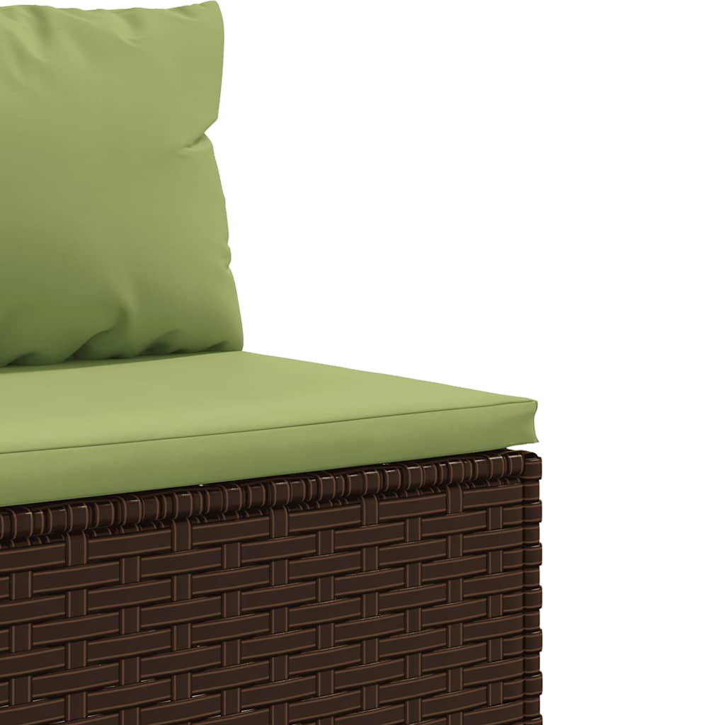 Set Divani da Giardino 8 pz con Cuscini Marrone in Polyrattan - homemem39