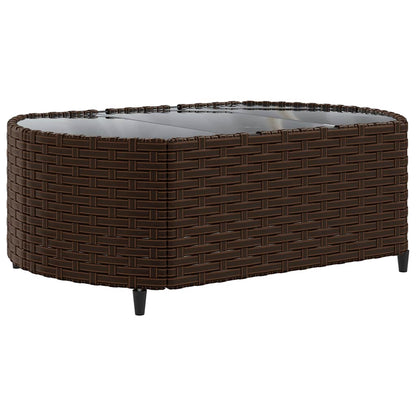 Set Divani da Giardino 10pz con Cuscini in Polyrattan Marrone | homemem39