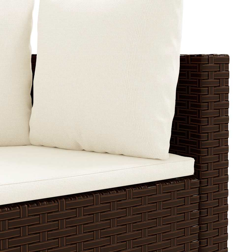 Set Divani da Giardino 10pz con Cuscini in Polyrattan Marrone | homemem39