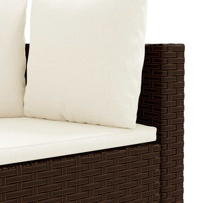 Set Divani da Giardino 10pz con Cuscini in Polyrattan Marrone | homemem39