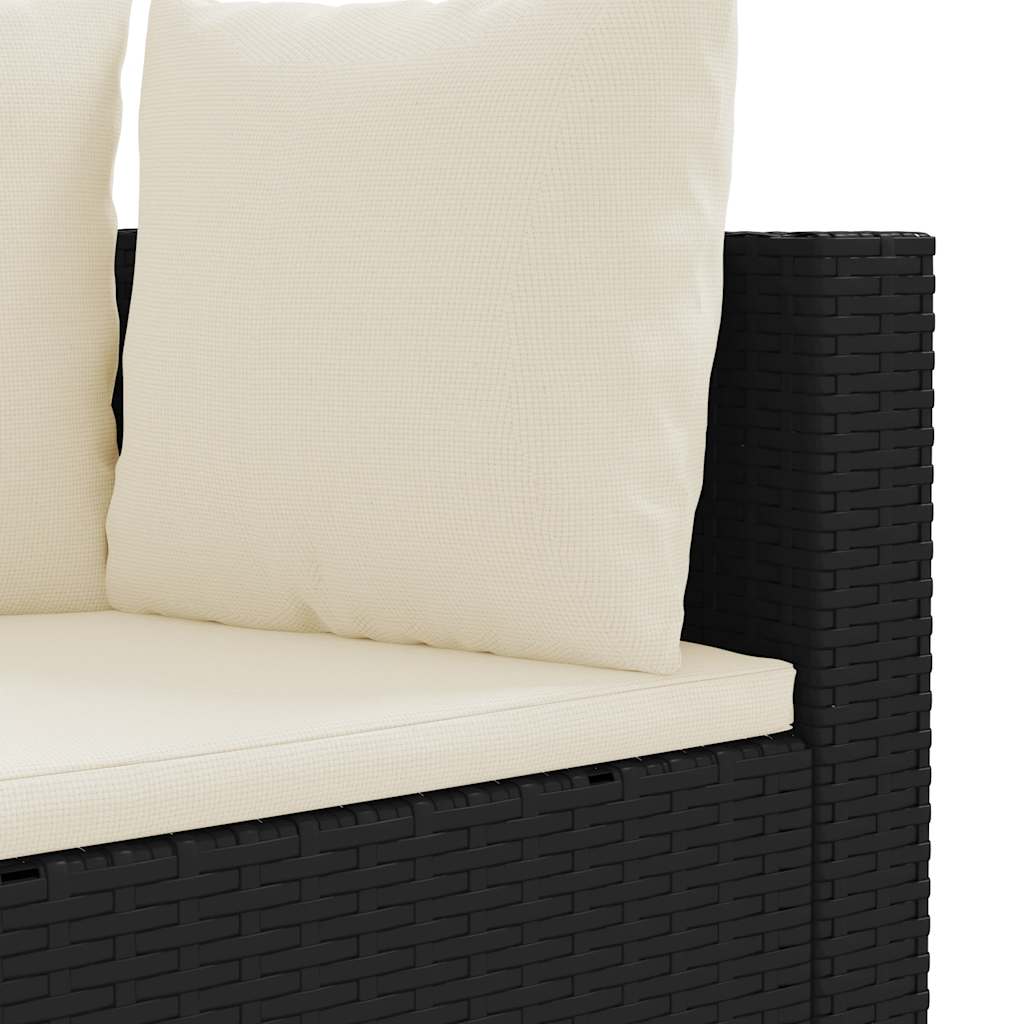 Set Divano da Giardino 6 pz con Cuscini Nero in Polyrattan | homemem39